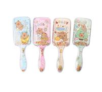 FEIFEI'S BOW Brosse à cheveux princesse sirène pour filles et enfants, glisse facilement à travers les nœuds, sans traction, brosses à paillettes emmêlées, peigne airbag à paillettes cadeau (couleur