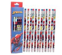 FEIFEI'S BOW Lot de 12 crayons HB Elsa Princess Spiderman avec gommes pour enfants, pour sac de fête, école, bureau (Spider Man (12 crayons avec gomme))