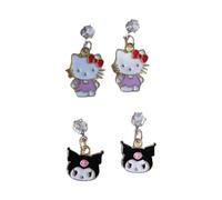 FEIFEI'S BOW Lot de 2/6 paires de boucles d'oreilles à tige en acier inoxydable pour femme et fille Motif licorne arc-en-ciel Multicolore, taille unique, Fer, Pas de gemme