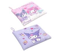 FeiFei's Bow Lot de 2 petits porte-monnaie mignons en forme de dessin animé pour femmes, filles, enfants, pochette Oxford pour pièces de monnaie, cartes de crédit, carte d'identité, clés, rouge à