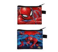FeiFei's Bow Lot de 2 petits porte-monnaie mignons en forme de dessin animé pour femmes, filles, enfants, pochette Oxford pour pièces de monnaie, cartes de crédit, carte d'identité, clés, rouge à