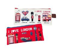 FEIFEI'S BOW Lot de 2 Trousses à Crayons avec Inscription I Love London pour Bureau, université, école, Cadeau, Rouge/Blanc, I Love London Trousse à Crayons