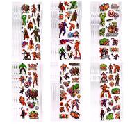 FEIFEI'S BOW Lot de 24 feuilles d'autocollants 3D pour enfants en bas âge, princesse, Spider-Man, pour sacs de fête,comme récompense, animaux, camions, avion (hero)