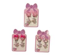 FEIFEI'S BOW Lot de 3 paires de boucles d'oreilles à clipser pour filles - Jolies boucles d'oreilles non percées - Princesse jouant - Ensemble de bijoux pour enfants, taille unique, Plasique, Pas de