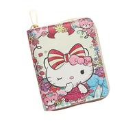 FEIFEI'S BOW Portefeuille mignon à trois volets avec porte-monnaie et fentes pour cartes avec poches zippées, cadeaux en cuir synthétique pour filles et femmes, chat, Taille unique, Classique