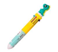 FEIFEI'S BOW Stylos à bille multicolores en forme d'ours en peluche 0,5 mm 10 en 1-10 couleurs - Stylo à bille transparent pour fournitures de bureau et école pour enfants (dinosaure)