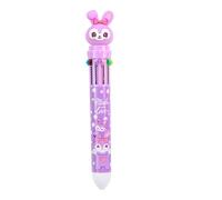 FEIFEI'S BOW Stylos à bille multicolores en forme d'ours en peluche 0,5 mm 10 en 1-10 couleurs - Stylo à bille transparent pour fournitures de bureau et école pour enfants (lapin violet)