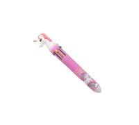 FEIFEI'S BOW Stylos à bille multicolores en forme d'ours en peluche 0,5 mm 10 en 1-10 couleurs - Stylo à bille transparent pour fournitures de bureau et école pour enfants (licorne)