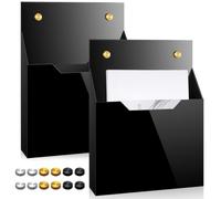 Feifeiya Lot de 2 porte-documents muraux en acrylique noir avec vis, pour ranger des documents, des magazines, des brochures (32 x 24,1 x 6,1 cm, vertical, larges, noir)