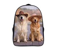 FEIGENBAOMU Sac à dos d'école pour enfants Golden Retriever Cartable de mode Sac à dos décontracté sac d'école de mode jeunesse (40x28x16cm) Sac à dos 3D Cool