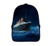 FEIGENBAOMU Sac à dos d'école pour enfants Titanic Fashion cartable unisexe sac d'école loisirs école voyage sac à dos (40x28x16cm) 3D Cool sac à dos