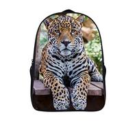 FEIGENBAOMU Sac à dos scolaire pour enfants Cartable Jaguar Fashion Convient aux sacs à dos scolaires pour garçons et adolescents (40x28x16cm) Sac à dos 3D Cool