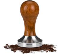 FEIGO Presse-café 51 mm en acier inoxydable 304, presse-expresso avec poignée en bois de noyer, pour porte-filtre, barista tamper cafés et amateurs de café