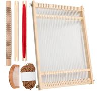 FEIGO Tisser pour les enfants Set, DIY cadre de tissage en bois Set, de haute qualité Tisser grand 39x 26cm et mis à jour la version cadre de tissage en b