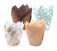 feihao Caissettes Cupcake，Tasses de Papier de Cuisson, 200PCS Tulipe Cupcakes Moulle de Cuisson Moules à Muffins en Papier pour Les pour Les Muffins, Gâteau, Cupcake