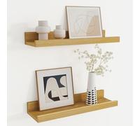 Feihorrm Étagère Murale en Bois de 40 cm, étagère Murale en chêne avec Tablette pour Cadres et Livres, Lot de 2, étagère Flottante en MDF pour Cuisine, Salon, Chambre et Bureau