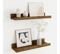 Feihorrm Étagère Murale en Bois de 40 cm, Lot de 2, étagère Flottante en MDF, idéale pour la Cuisine, Le Salon, la Chambre et Le Bureau, Coloris Marron Vintage.