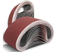 FEIHU 8 pièces Bandes abrasives 75 x 510 mm.Ensemble de Bandes Abrasives,pour ponceuses à bande, métal,bois,polissage（60 Grain）