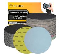 FEIHU Disques de Ponçage 150 mm 20 Pièces Grain P10000 Disques Abrasifs 150 mm Ronds Papier Abrasif convient pour le meulage du bois et le polissage des métaux