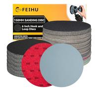 FEIHU Disques de Ponçage 150 mm 20 Pièces Grain P5000 Disques Abrasifs 150 mm Ronds Papier Abrasif convient pour le meulage du bois et le polissage des métaux