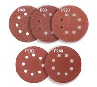 FEIHU Disques de Ponçage Papier Abrasifs 125mm.8 trous,50 pièces Disques Ponceuse: Disques abrasifs perforés auto-agrippant 125 mm Grain 40 80 120 180 240 pour Random Orbital Sander,Poncer/Polir