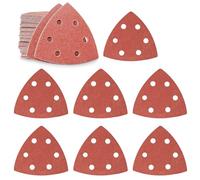 FEIHU Ponceuse delta Papier abrasif Ponceuse triangulaire, 60 feuilles de papier abrasif pour ponceuse triangulaire, papier abrasif auto-agrippant, grain 120, pour 6 trous ponceuse triangulaire