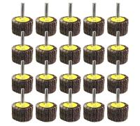 FEIHU Roue Abrasive 25 pièces 40X25x6mm Grain 80 Disque a lamelle pour Brosse Poncage Perceuse Accessoires Polissage Bois Metal