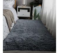 FEIJDON Grand Tapis de Salon 190 x 270 cm Lavable en Machine Moquette Poil Long Facile à Nettoyer pour Chambre et Salon Cuisine, Gris Foncé