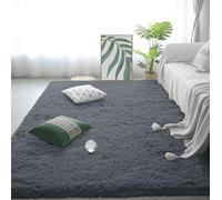 FEIJDON Tapis Chambre 100 x 340 cm Doux Moelleux Tapis Salon Shaggy Longs Super Doux Décoration pour Salon Chambre Canapé Natte, Gris Foncé
