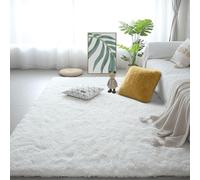 FEIJDON Tapis Chambre 260 x 300 cm Lavable Tapis de Chambre Tout Doux Moderne pour Lit Adulte Gris Ado Fille Ado, Blanc