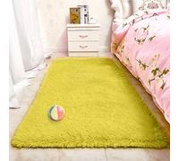 FEIJDON Tapis de Salon 210 x 300 cm Doux Moelleux Basic Tapis Salon Fausse Décoration pour de Sol Grand Couloir Soft à Poils Longs Moelleux, Jaune