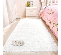 FEIJDON Tapis de Salon Moelleux à Poils Longs 240 x 490 cm Shaggy Tapis Ultra Doux Moelleux et Lavable pour Chambre à Coucher, Chambre d'enfant, Blanc