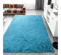 FEIJDON Tapis Moderne 100 x 290 cm Ultra Doux Basic Tapis Salon Fausse Extra Large pour Chambre à Coucher, Salon, Espace de Jeu pour Enfants, Bleu