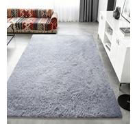 FEIJDON Tapis Moderne 130 x 180 cm Ultra Doux Basic Tapis Salon Fausse Extra Large pour Chambre à Coucher, Salon, Espace de Jeu pour Enfants, Gris Clair