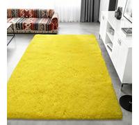 FEIJDON Tapis Moderne 160 x 180 cm Ultra Doux Basic Tapis Salon Fausse Extra Large pour Chambre à Coucher, Salon, Espace de Jeu pour Enfants, Jaune