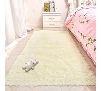 FEIJDON Tapis Moderne 160 x 210 cm Moelleux Doux Moelleux Moderne Grand Tapis Extra Doux, Facile d'entretien, Couleur Unie pour Salon Chambre Canapé Natte, Couleur Crème