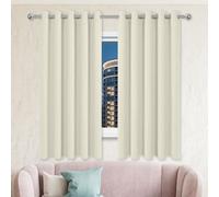 FEIJUAND Rideau Occultant Salon Lot de 1 240 x 240 cm Thermiques Isolant Anti Froid et Chaleur Rideaux Salon Rideau Thermique Installation Facile pour Chambre, Bureau, Beige