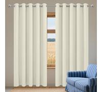 FEIJUAND Rideau Salon - Rideau Occultant Thermique 155 x 172 cm Thermique Isolant Anti Froid Rideaux Opaque Doux et Esthétiques, Décoration Maison pour Chambre Maison, Beige