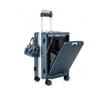 feilario Valise à roulettes pivotantes en polycarbonate avec cadre en aluminium, 52,8 x 38,1 x 22,1 cm, approuvé par les compagnies aériennes, serrure TSA intégrée, avec porte-gobelet, port USB