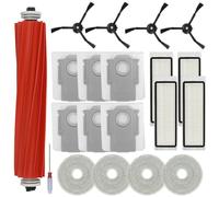 Feilifan Kit d'accessoires de 20 pièces pour aspirateur robot Roborock Q Revo, pièces de rechange, brosse principale, brosse latérale, filtre lavable, chiffons, sac à poussière