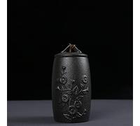 FEILIV Urne Pot Cendres Funéraires Noir Blanc Crémation Porte-Cendres Animaux Compagnie Céramique Souvenir Cendres Urnes Cercueil Urne pour Animaux(1)