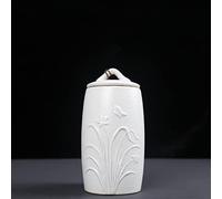 FEILIV Urne Pot Cendres Funéraires Noir Blanc Crémation Porte-Cendres Animaux Compagnie Céramique Souvenir Cendres Urnes Cercueil Urne pour Animaux(8)