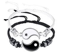feilok 2 Bracelets pour Femmes Taiji Meilleur Cadeau d'anniversaire réglable pour Les Hommes et Les Femmes