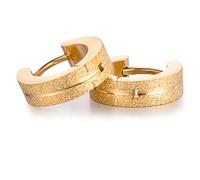 Feilok Boucles d'oreilles créoles sablées en acier inoxydable mat pour homme et femme, 9 mm, Acier inoxydable