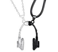 feilok Écouteurs Couple magnétique Pendentif Collier Hommes Femmes chaîne en Acier Inoxydable
