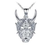 Feilok Hommes Triangle Ghost Pendentif Collier Chaîne en Acier Inoxydable Argent