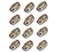 Feilok Lot de 12 bracelets à breloques réglables en alliage et cuir avec constellation du zodiaque Marron