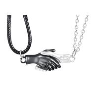Feilok Poignée de Main Couple amitié magnétique BFF Pendentif Homme Femme Collier Chaîne en Acier Inoxydable