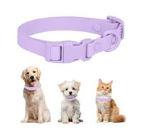 FEimaX Collier pour Chien Collier en Silicone pour Chiots et Chiens de Petits Moyenns Grands Taille, Collier Chien avec Boucle Anti étranglement Résistant et Ajustable Confortable Collier(Violet, L)