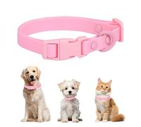FEimaX Collier pour Chien Collier en Silicone pour Chiots et Chiens de Petits Moyenns Taille, Collier Chien avec Boucle Anti étranglement Résistant et Ajustable Confortable Collier(Rose, S)